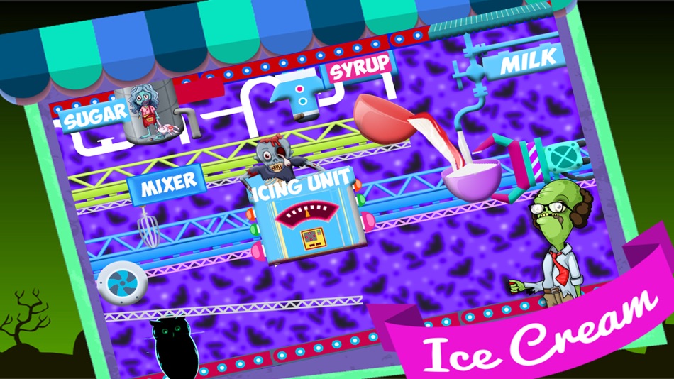 #2. Zombie Ice Cream Factory Simulator - Learn how to make frozen snow cone,frosty icee popsicle and pops for zombies in this kitchen cooking game (iOS) 由: Kids Fun Plus
