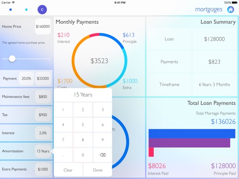 mortgages - A beautiful, powerful, mortgage optimization tool screenshot 3