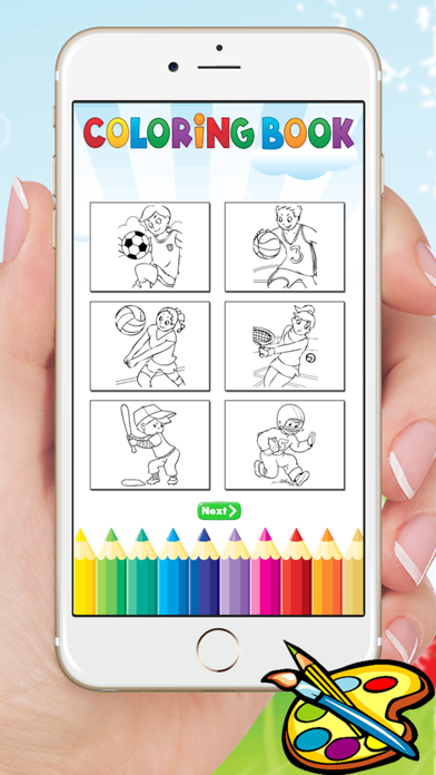 Sport Cartoon Coloring Book - Drawing for kids free games iPhone screenshot