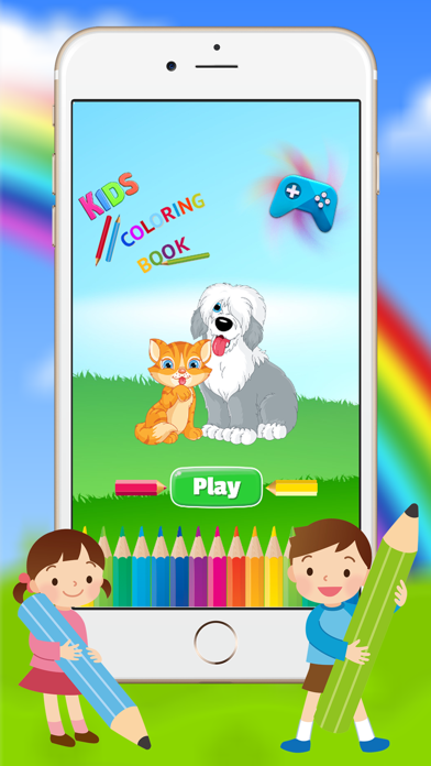 Dog & Cat Coloring Book - Animal Drawing for Kids Free Game app screenshot