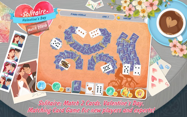 Solitaire: Match 2 Cards. Valentine's Da