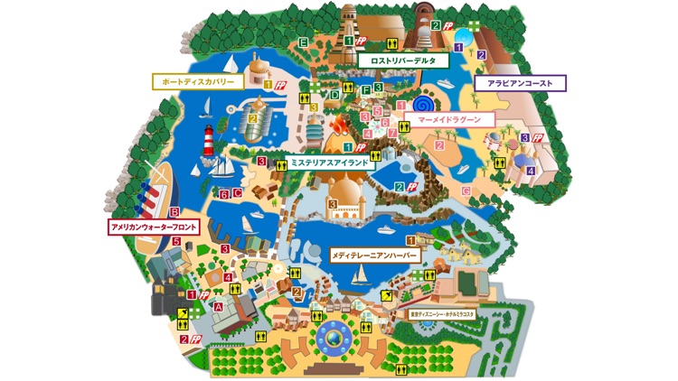 TDS Tour Map - Fast Pass FP waiting by ezPass