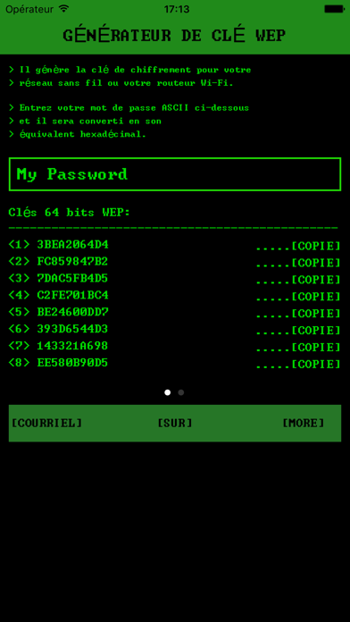 Screenshot #1 pour Générateur de passe Wifi - sécurisés WEP Keys
