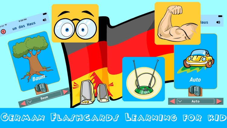 german flashcards -phonics reading educational games for kids