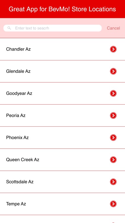 Great App for BevMo! Store Locations