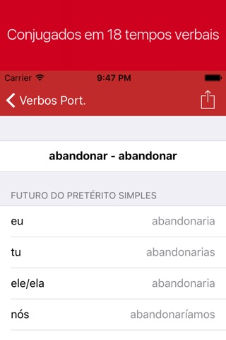 Portuguese Verb Conjugator Pro screenshot 3