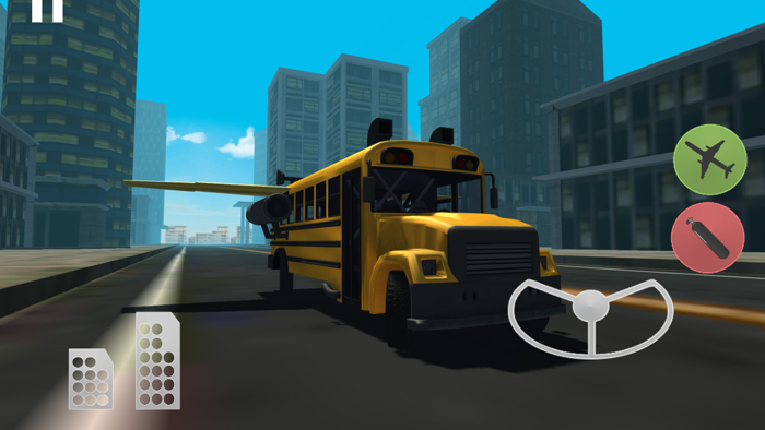 Flying Car Simulator 3D Stunt Bus