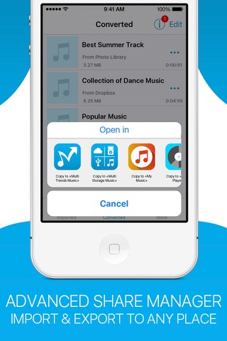 Media Converter Plus - Convert Video to MP3 audio by Multistorage Music screenshot 4