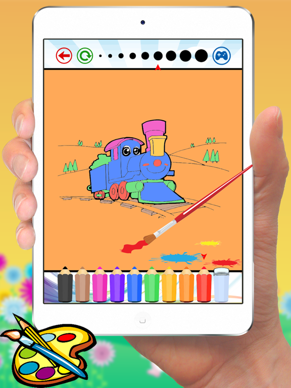 Train Coloring Book - Cute Drawing for Kids Free Games iPad screenshot