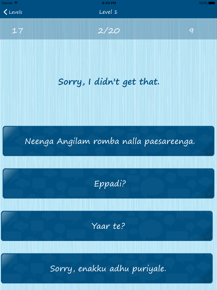 Learn Tamil Quickly - Phrases Quiz Flash Card