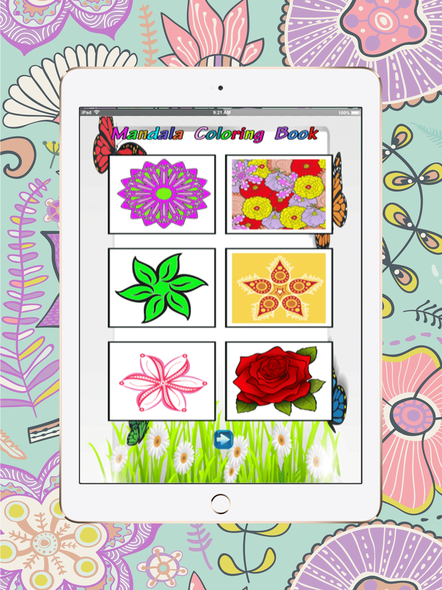 coloring book of flowers for adult