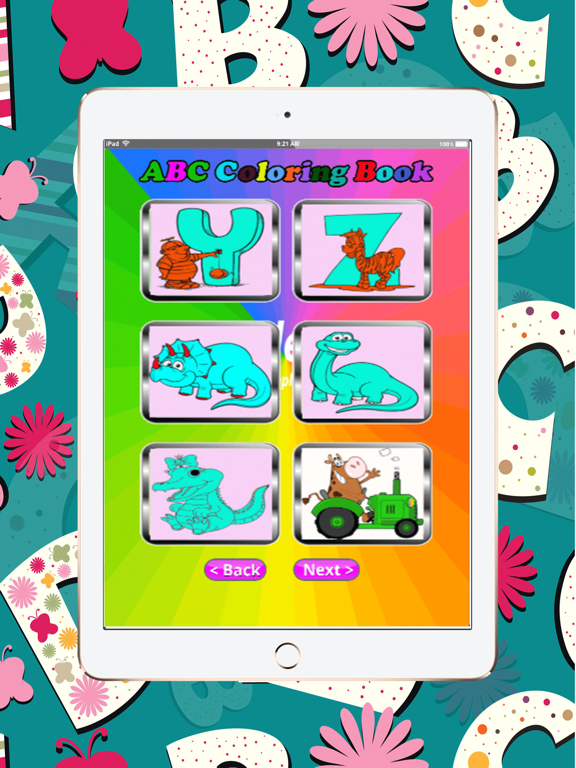 abc art pad:Learn to painting and drawing coloring pages printable for kids free iPad screenshot