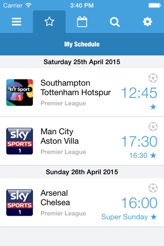 Football on TV - Your Personal Football on TV Guide screenshot 2