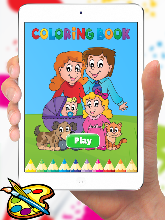 Screenshot #4 pour My Family Coloring Book Peinture Dessin pour les enfants jeu gratuit