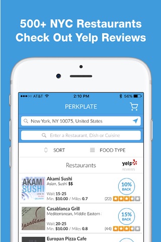 PerkPlate – NYC Free Food Delivery & Takeout Service screenshot 2