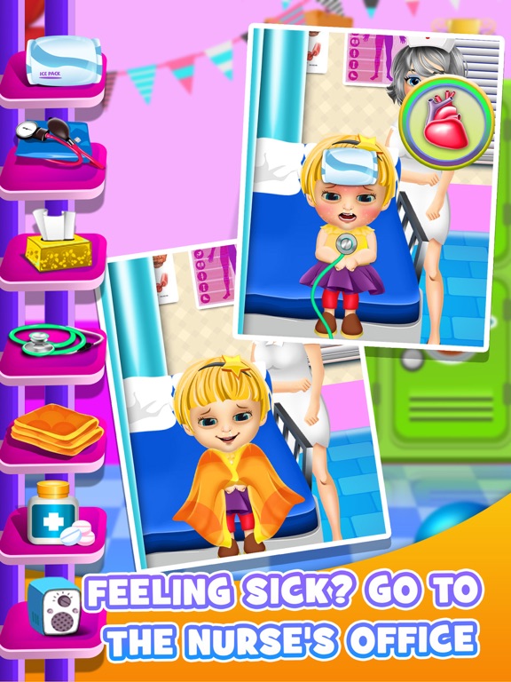 First Day of School - Baby Salon Make Up Story & Makeover Spa Kids Games! iPad screenshot 3 - Games app