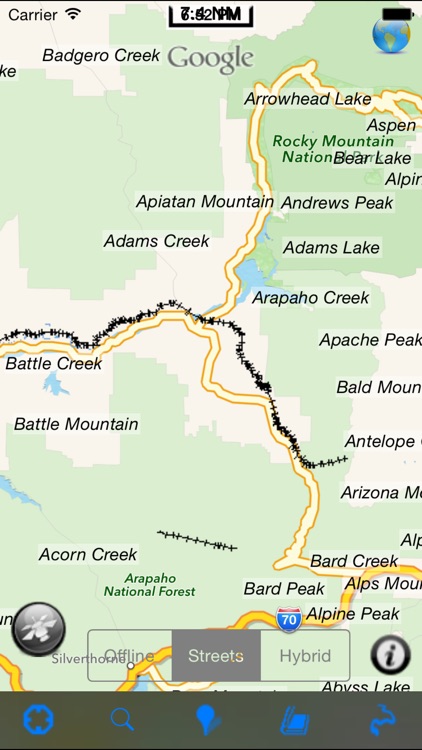 Bryce Canyon National Park gps and outdoor map with Guide