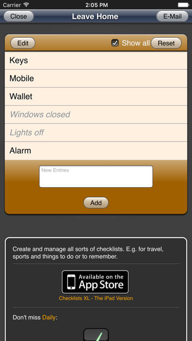 Screenshot #2 pour Checklists App