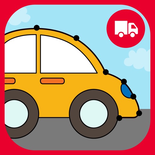 Cars Connect the Dots and Coloring Book free iOS App