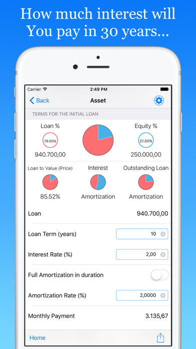 Screenshot 1 of ImmoByte Home Mortgage Calculator helps you compare loan terms, interest rates and more to find the best deal. App