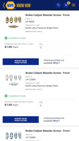NAPA AUTO PARTS screenshot