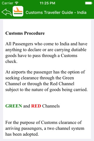 Customs Traveller Guide India screenshot 2