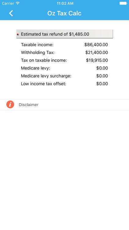 Oz Tax Calc