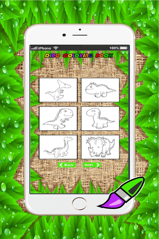 dino coloring book games : learning basic drawing and painting for kids free screenshot 2