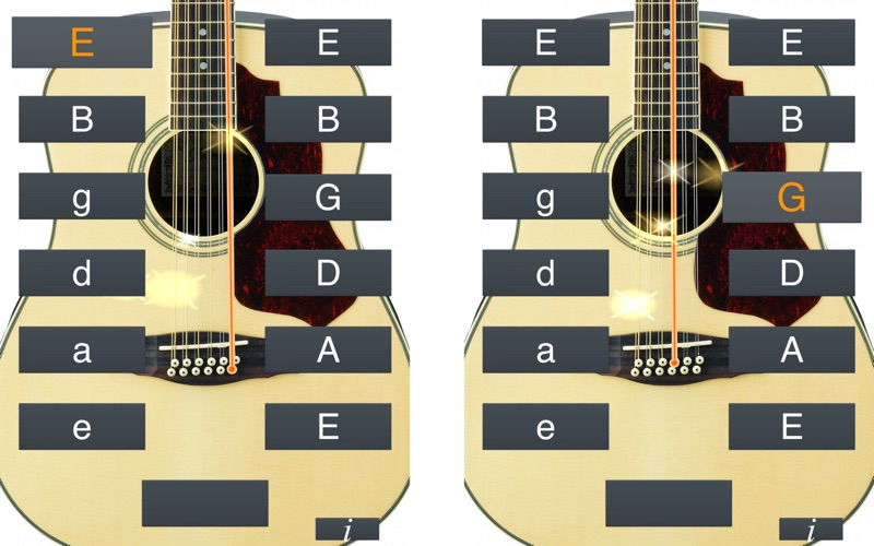 12-string guitar tuner simple iphone screenshot 1