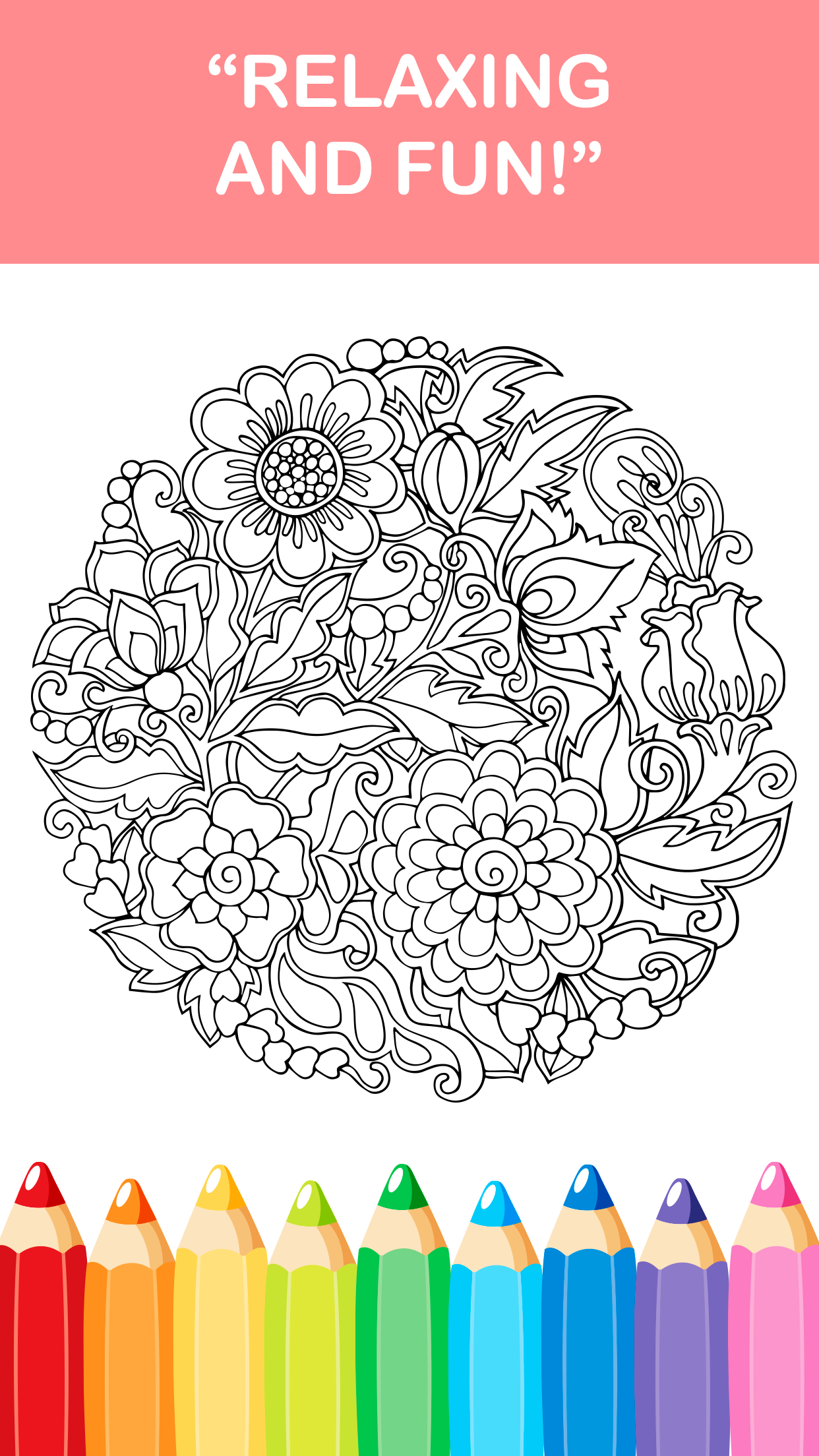Adult Coloring Book - Free Mandala Colors Therapy Stress Relieving Pages screenshot 2