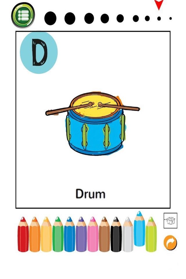 Musical Instrument Phonics Coloring Book: Learning English Vocabulary Free For Toddlers And Kids! screenshot 2