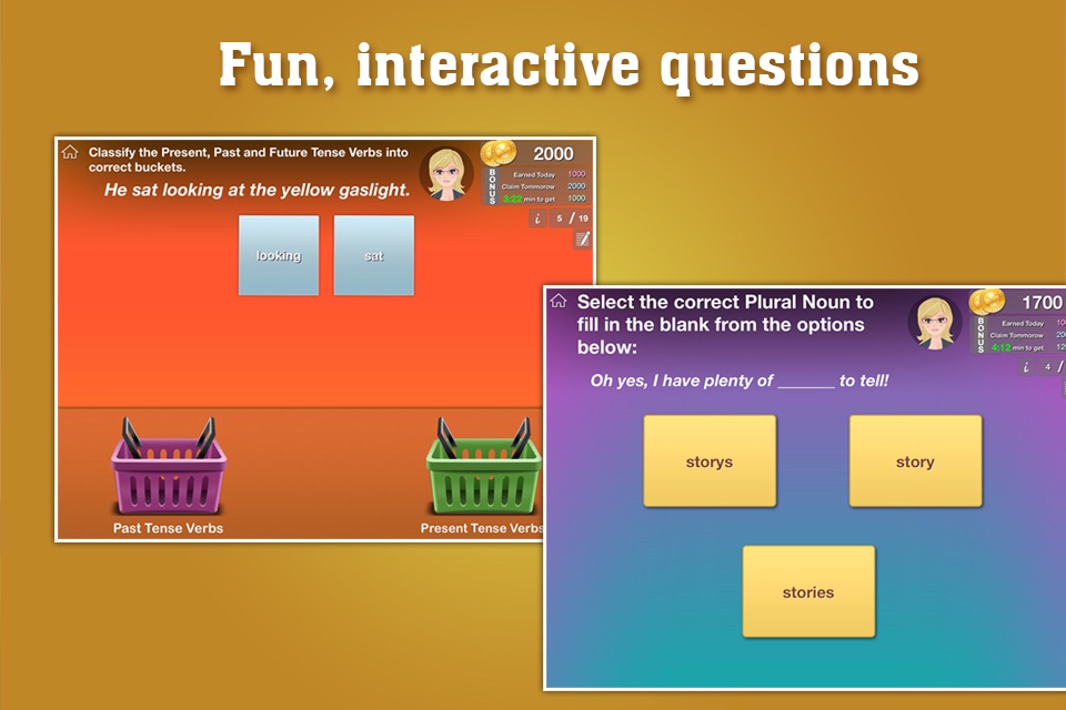 First Grade Grammar by ClassK12 - A fun way to learn English Language Arts [Lite] screenshot 2