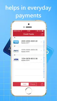 credit cards and cheques keeper iphone screenshot 1