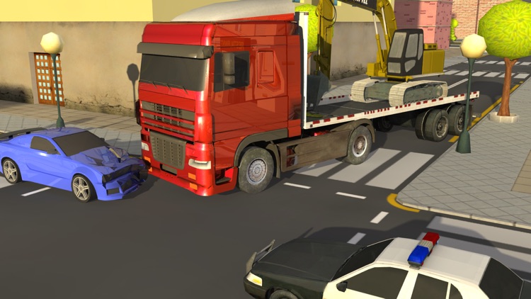 giant loaded truck city driver