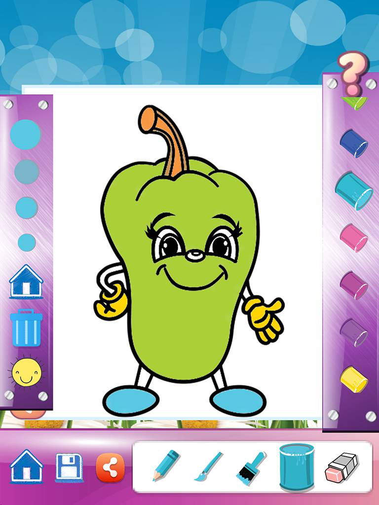 Vegetable Drawing Coloring Book - Cute Caricature Art Ideas pages for kids screenshot 8