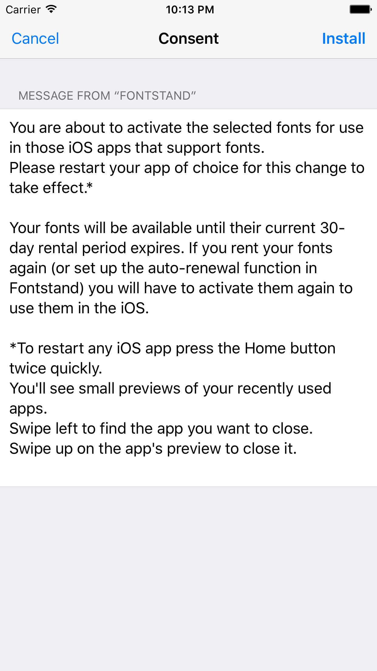 Fontstand screenshot 3