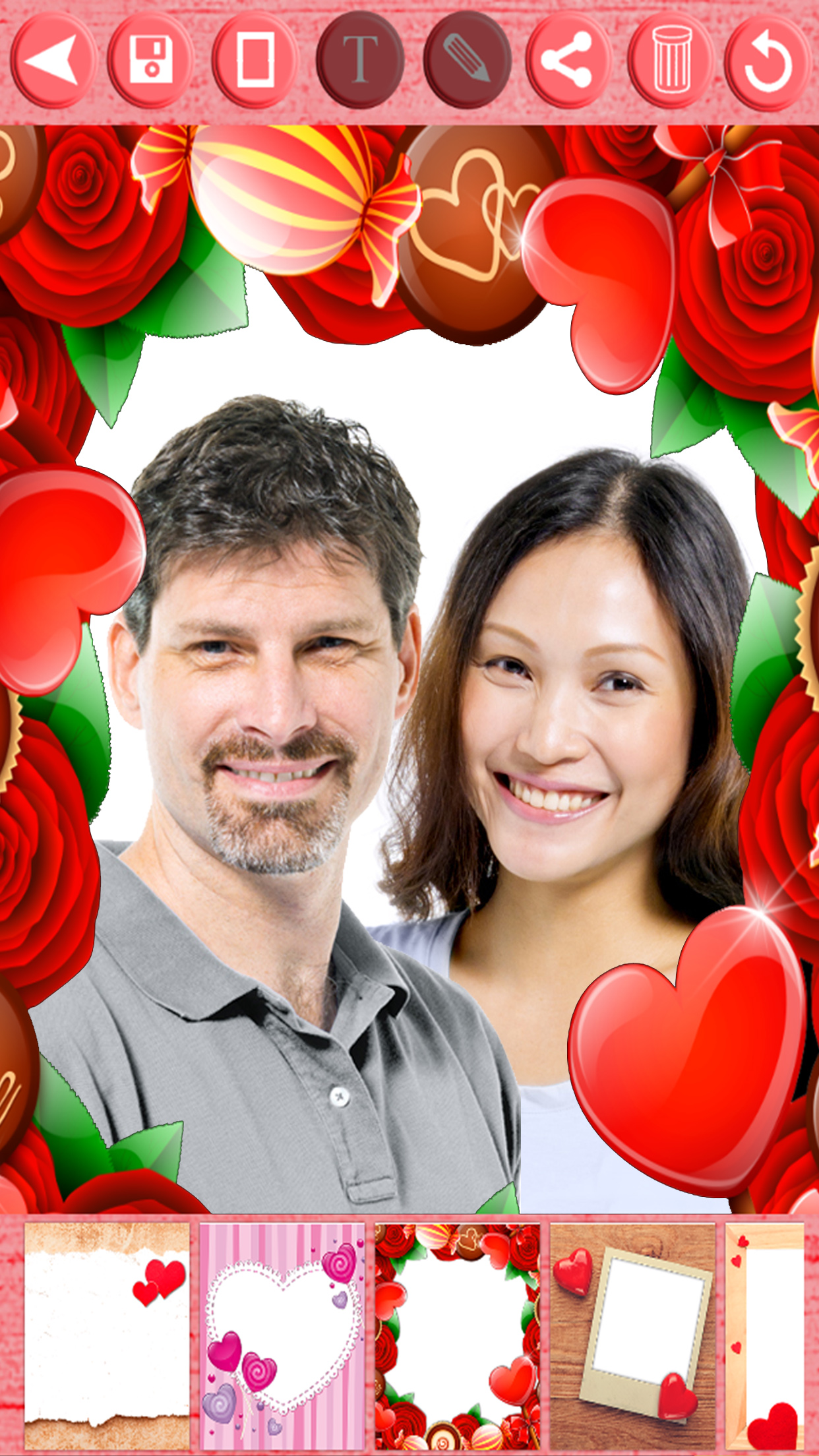 Valentine love frames - Photo editor to put your Valentine love photos in romantic love frames