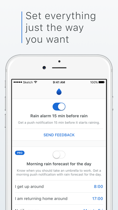 Raincoat Rain Alarm - Minimal Local Precipitation Forecast App Screenshot 4