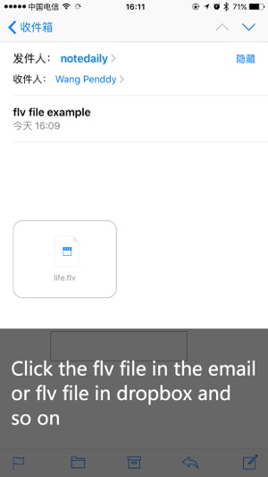 FLV Player - open flv files in email or 