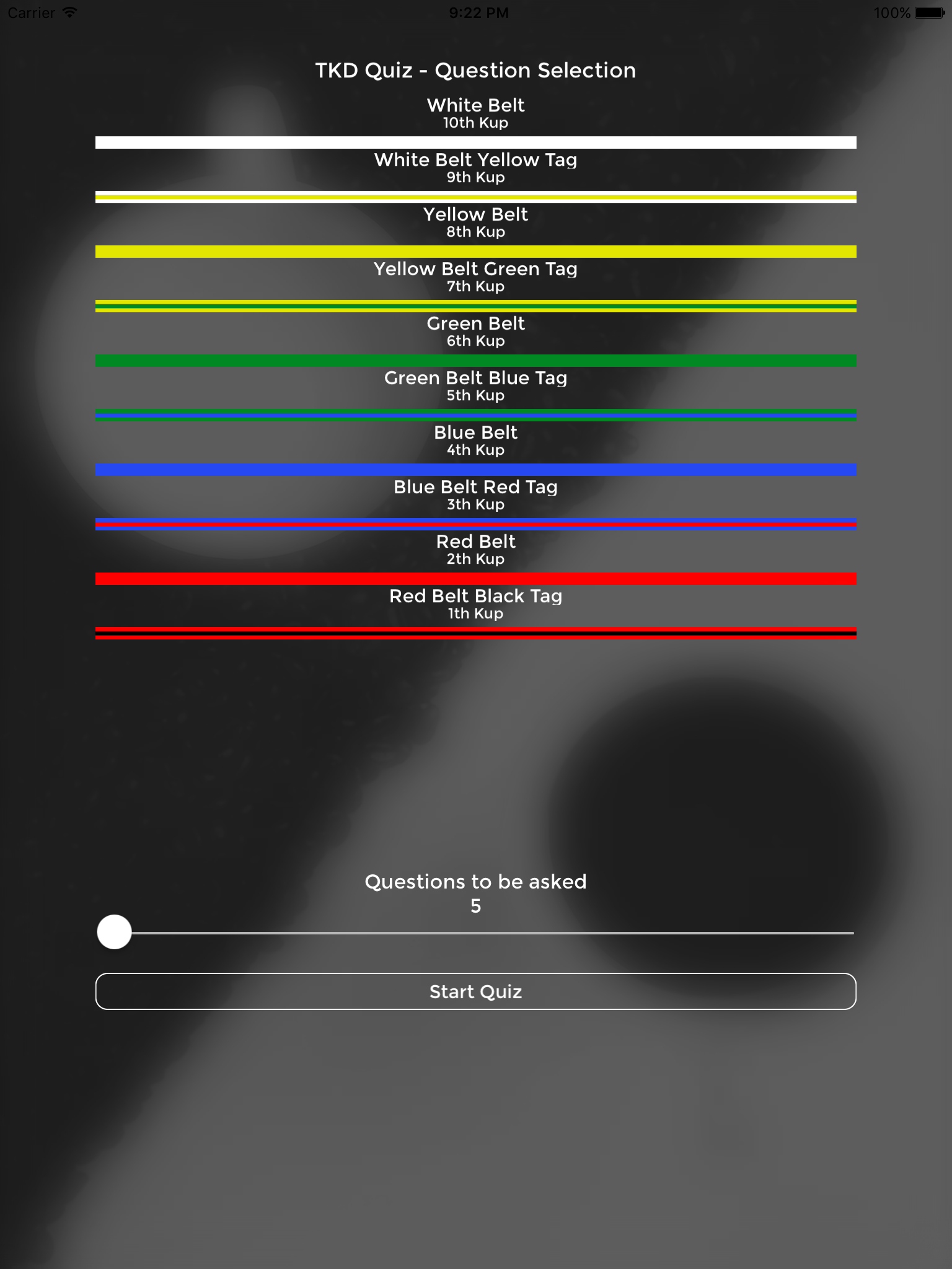 TKD Quiz - TAGB TaeKwonDo Grading Questions