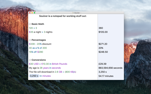 Soulver 2 Screenshot