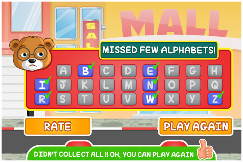 ABC Go Skateboard with Bear Free - Alphabets learning game for preschoolers and kids screenshot 4