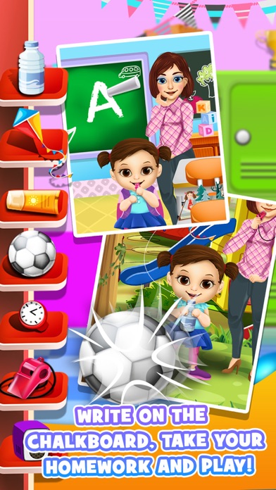 First Day of School - Baby Salon Make Up Story & Makeover Spa Kids Games! iPhone screenshot 2 - Games app