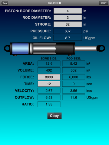 Screenshot #5 pour Hydraulic Cylinder Calculator Free