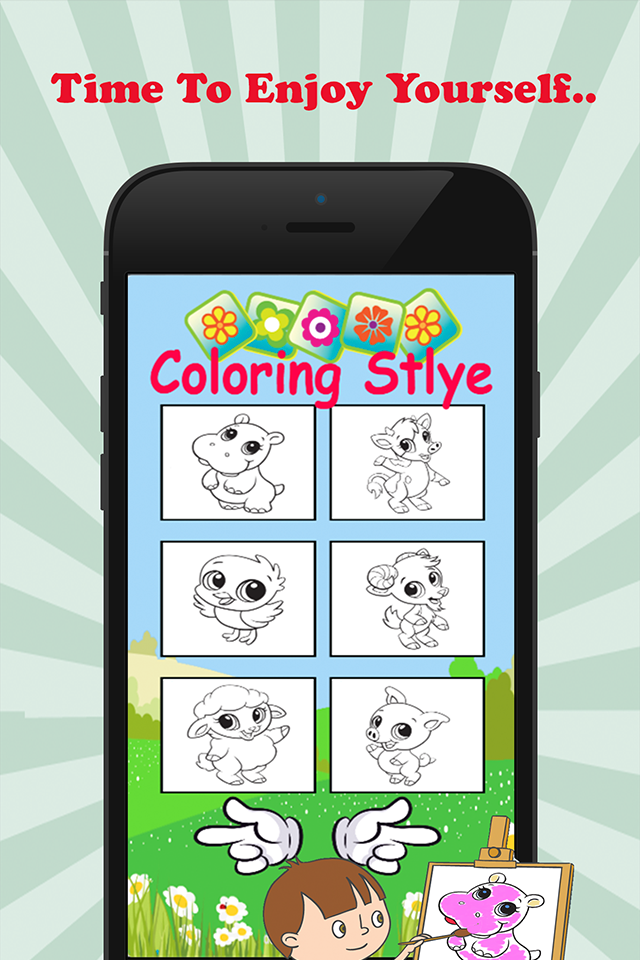 Baby Animal Cute Paint and Coloring Book - Free Games For Kids