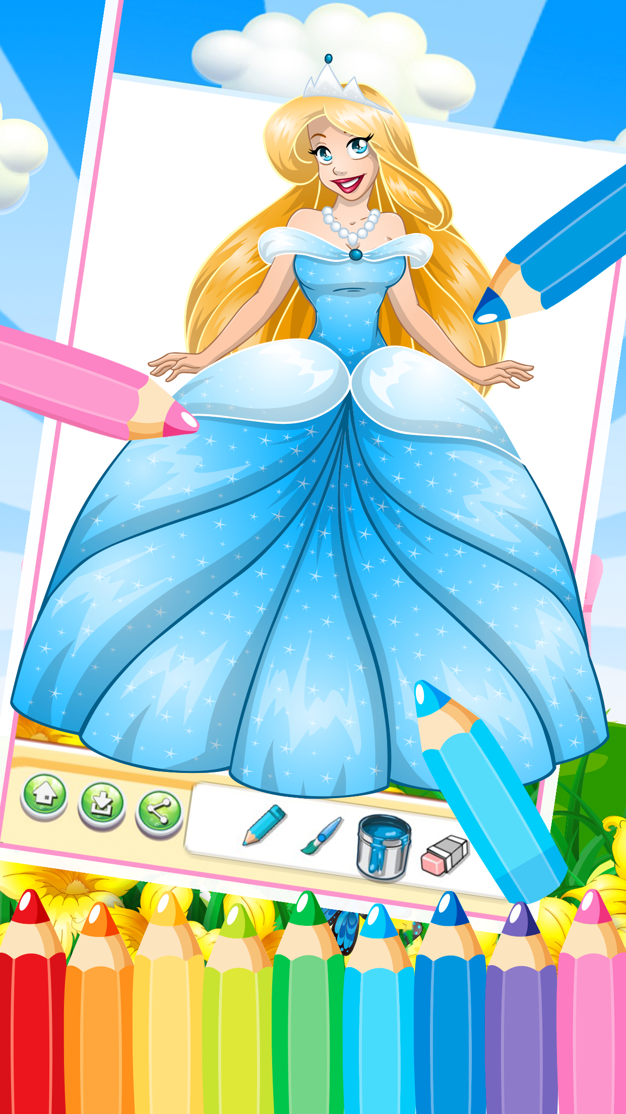 princess printable coloring pages free for kids screenshot 5
