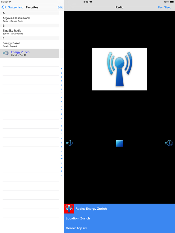 Radio Switzerland (Radio Suisse) iPad screenshot 3 - Music app