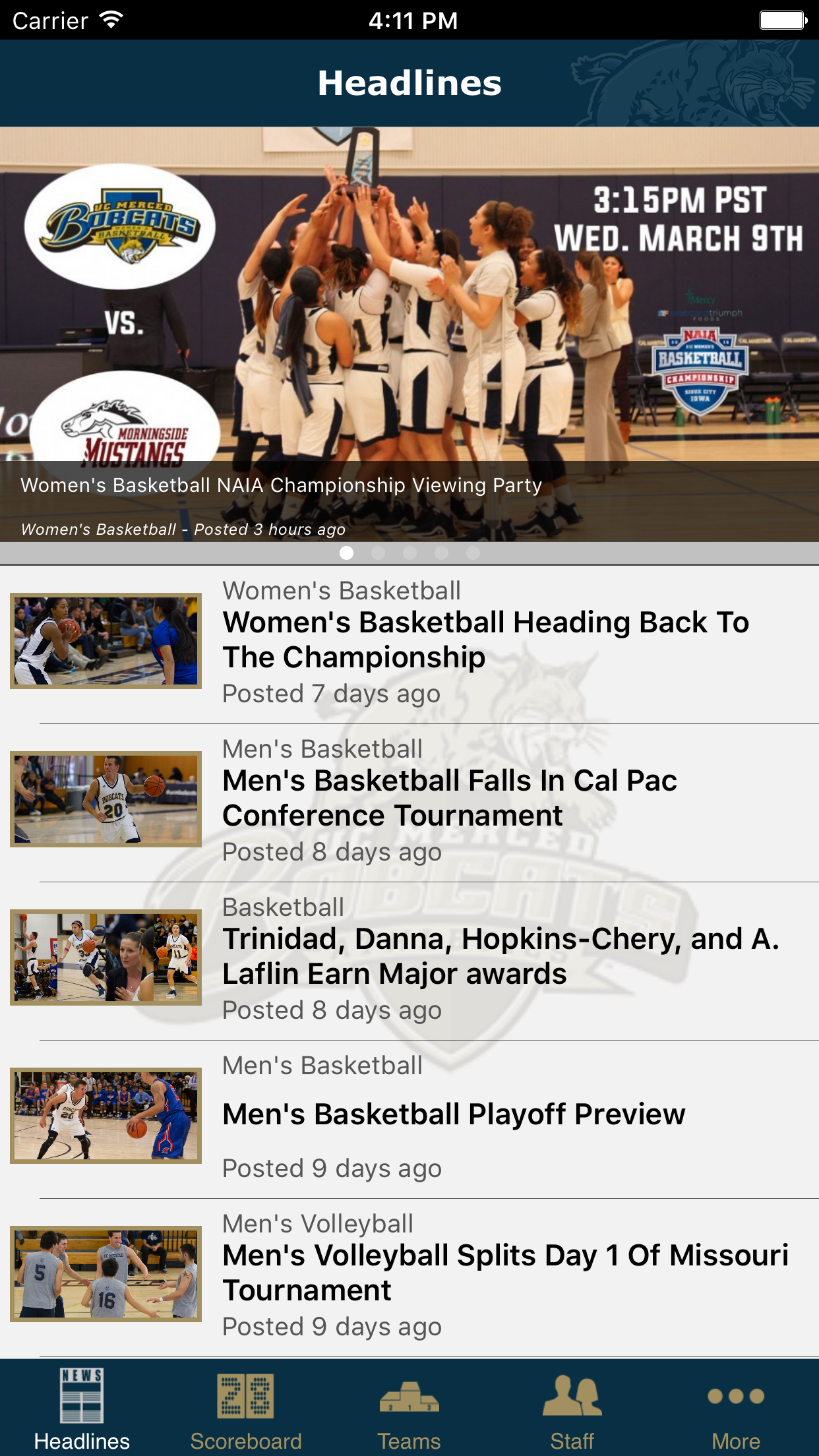 University of California, Merced Athletics screenshot 2