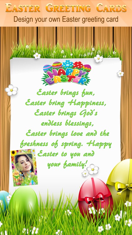 Happy Easter Greeting Card.s Maker - Collage Photo & Send Wishes with Cute Bunny Egg Sticker