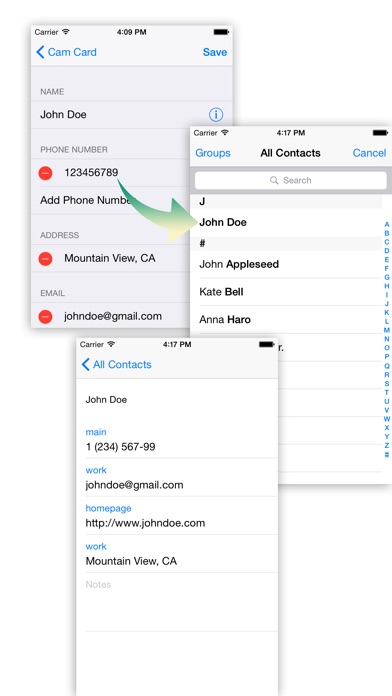 【图】Card Contact -best new card reader,scanner iPhone(截图3) 【图】Card Contact -best new card reader,scanner iPhone(截图3)
